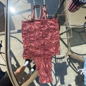 Red lace bodysuit